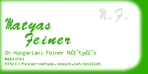 matyas feiner business card